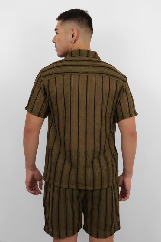 Olive Striped Co-ord Set