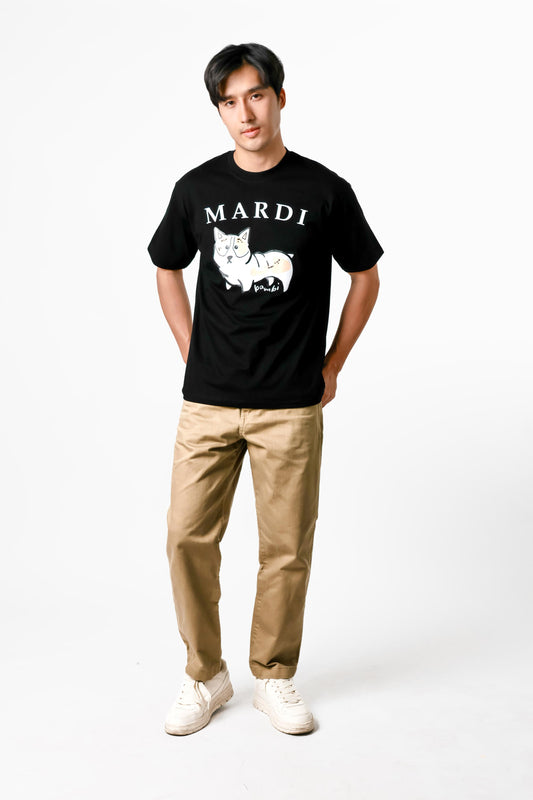 Mardi Dog Graphic Tee — Black