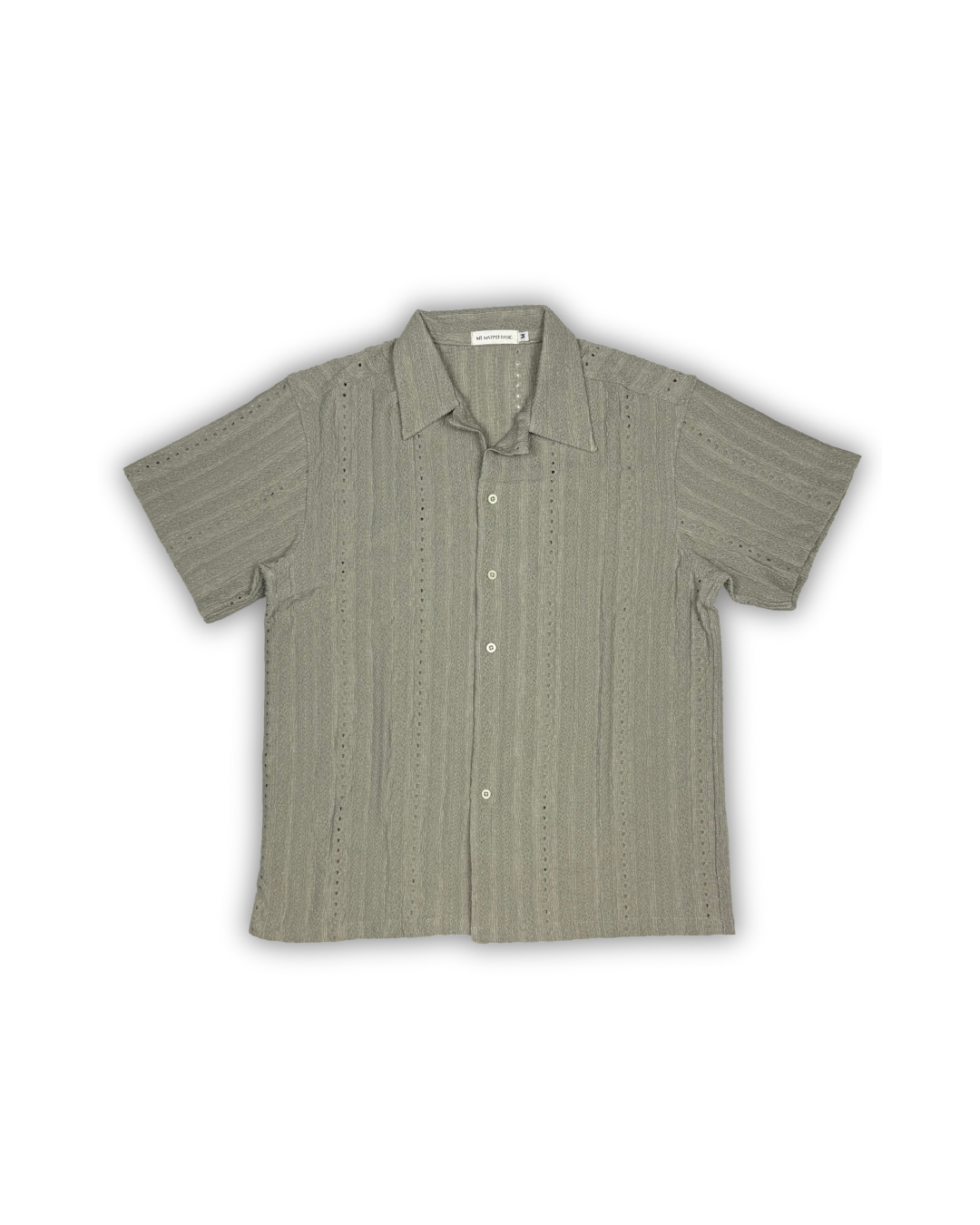 Olive Textured Camp Shirt