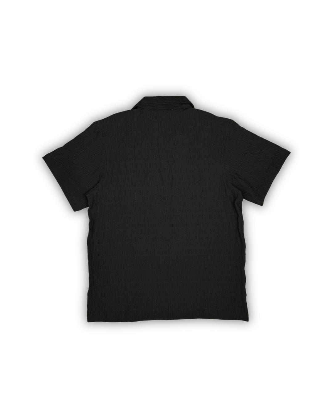 Black Seersucker Camp Shirt