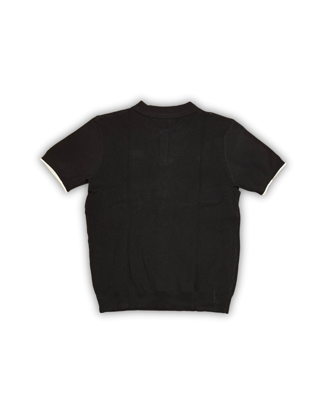 Black Knit Button Polo