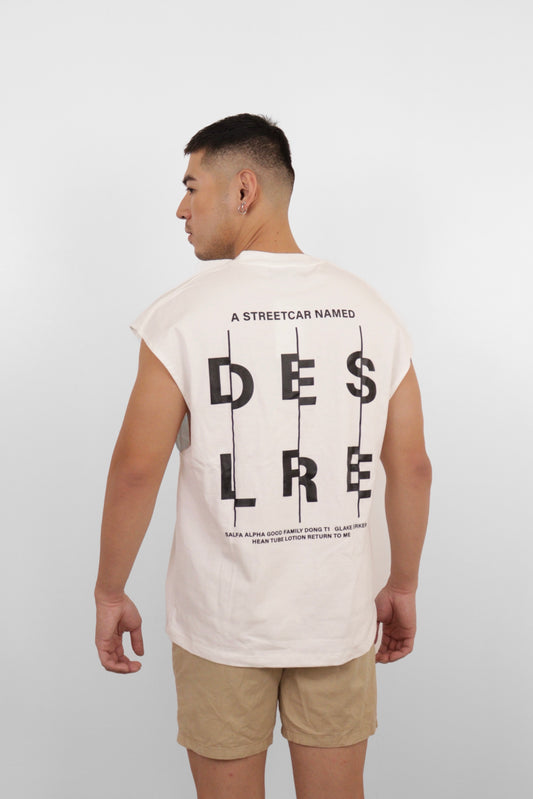 White "A Streetcar Named Desire" Graphic Muscle Tee