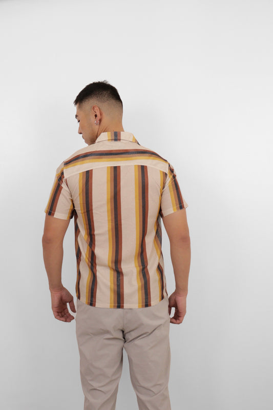 Riviera Stripe Camp Shirt