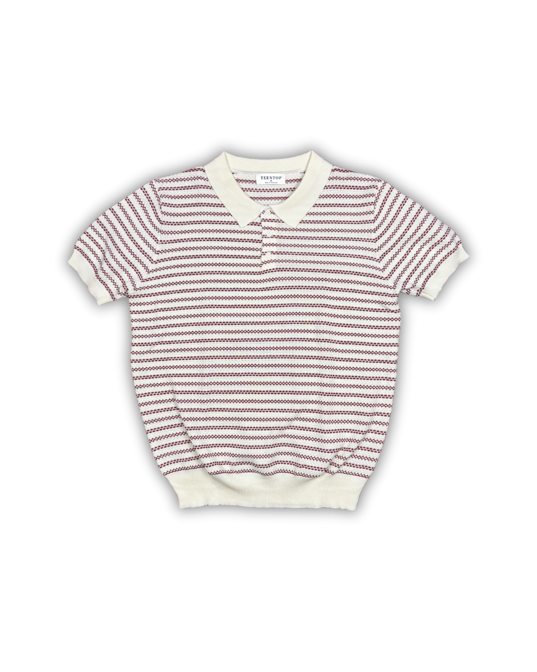 White & Red Micro Stripe Polo