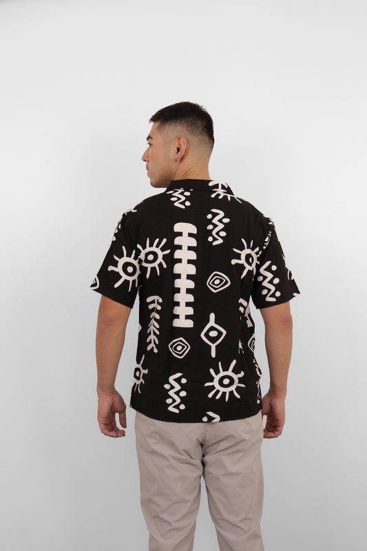 Black Tribal Vision Camp Shirt