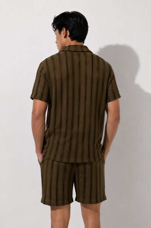 Olive Striped Co-ord Set
