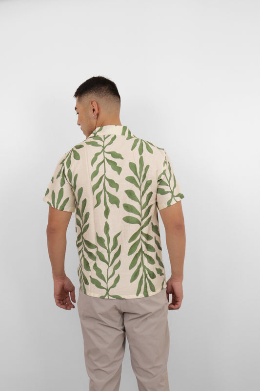Green Tropic Vine Camp Shirt