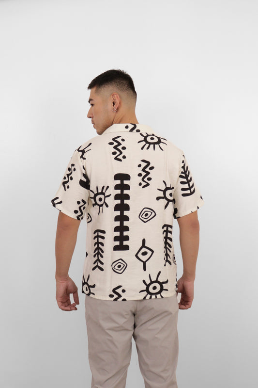 White Tribal Vision Camp Shirt