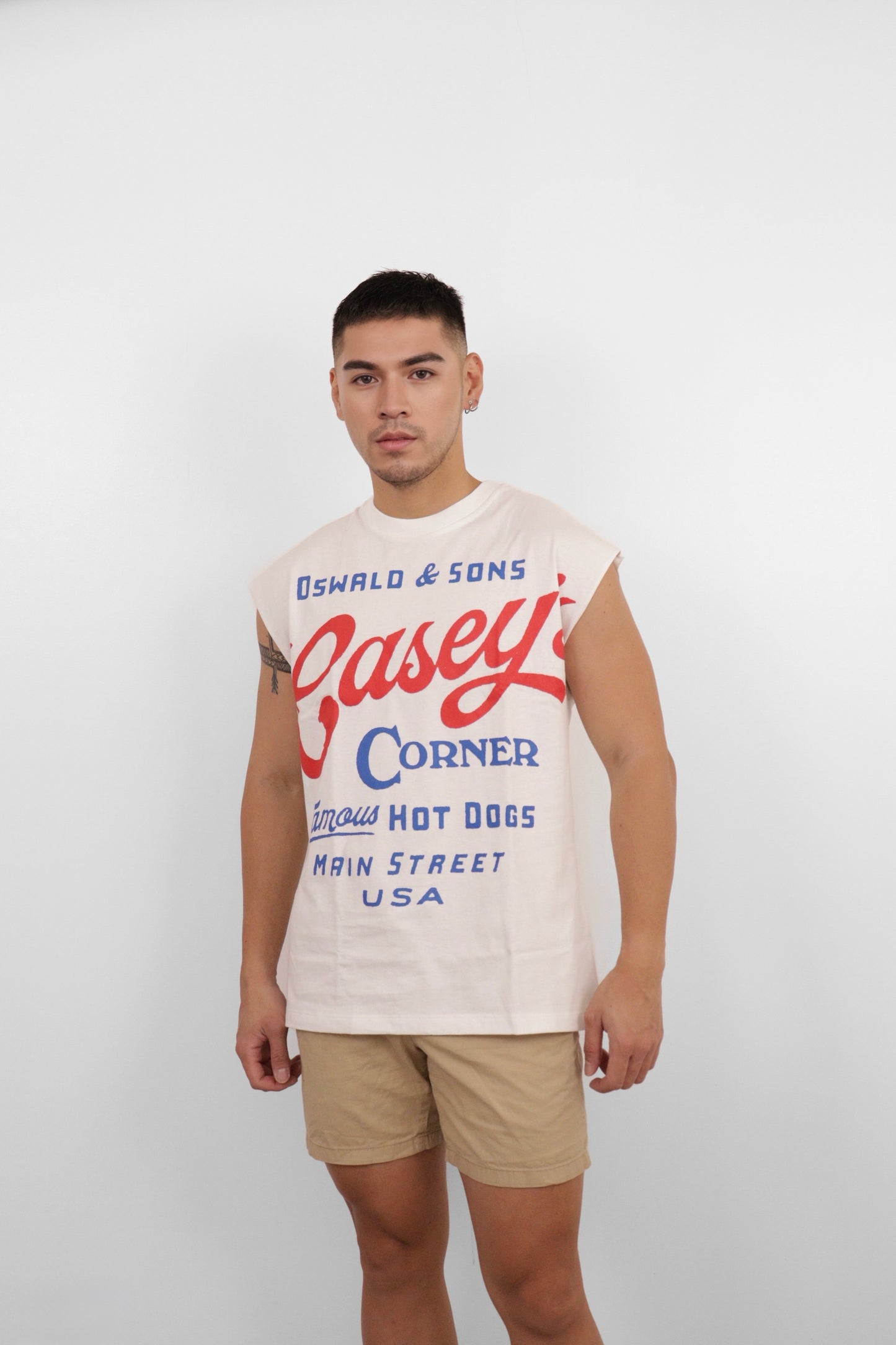 White Casey’s Corner Muscle Tee