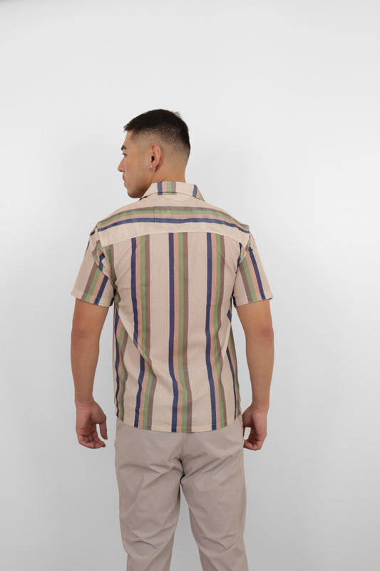 Coastal Stripe Camp Shirt