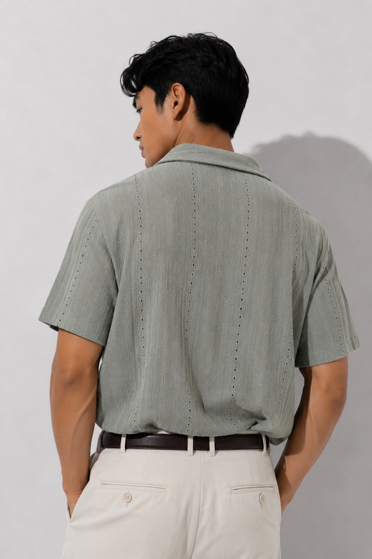 Sage Textured Camp Shirt