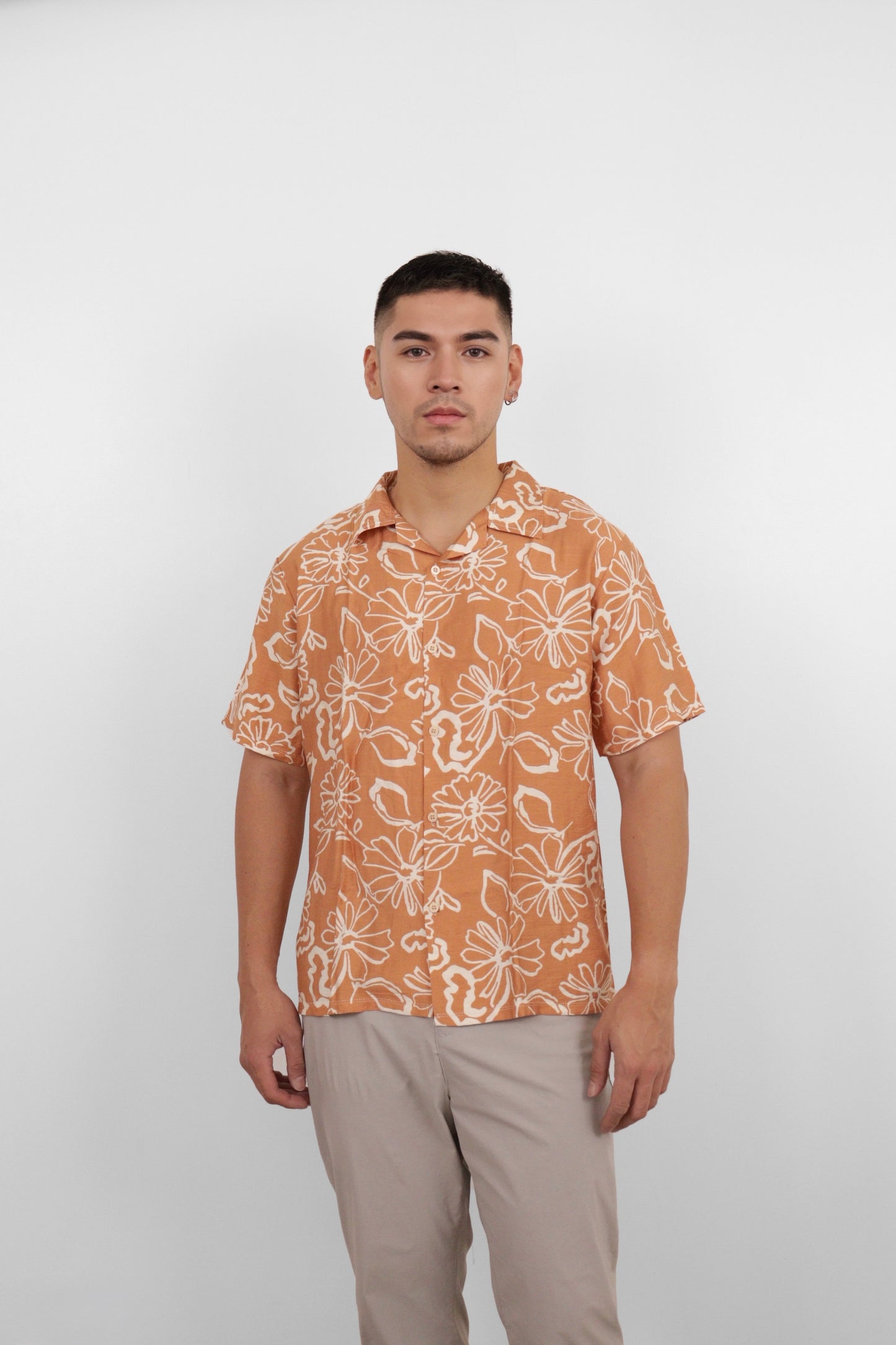 Rust Floral Camp Shirt