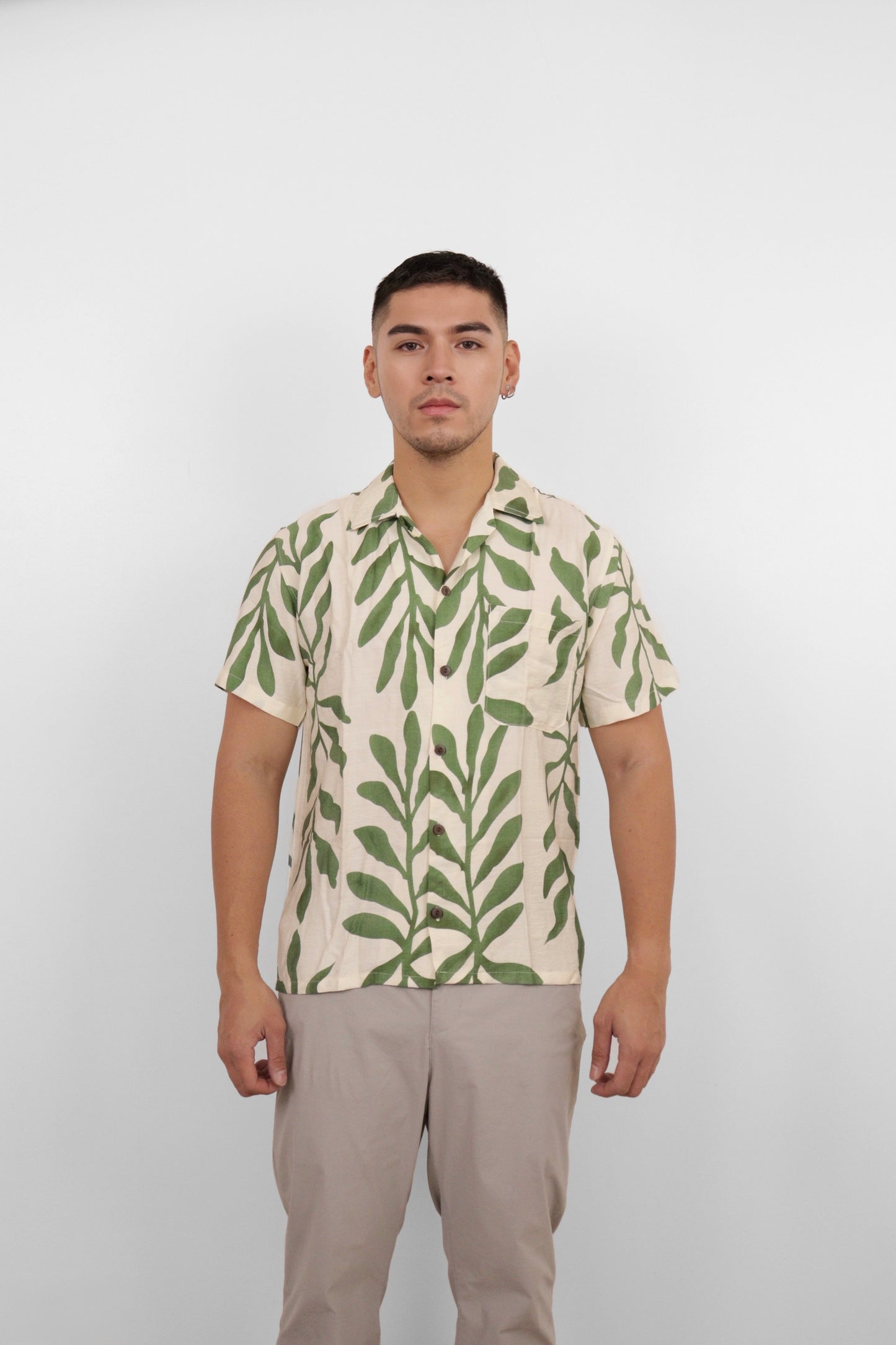 Green Tropic Vine Camp Shirt