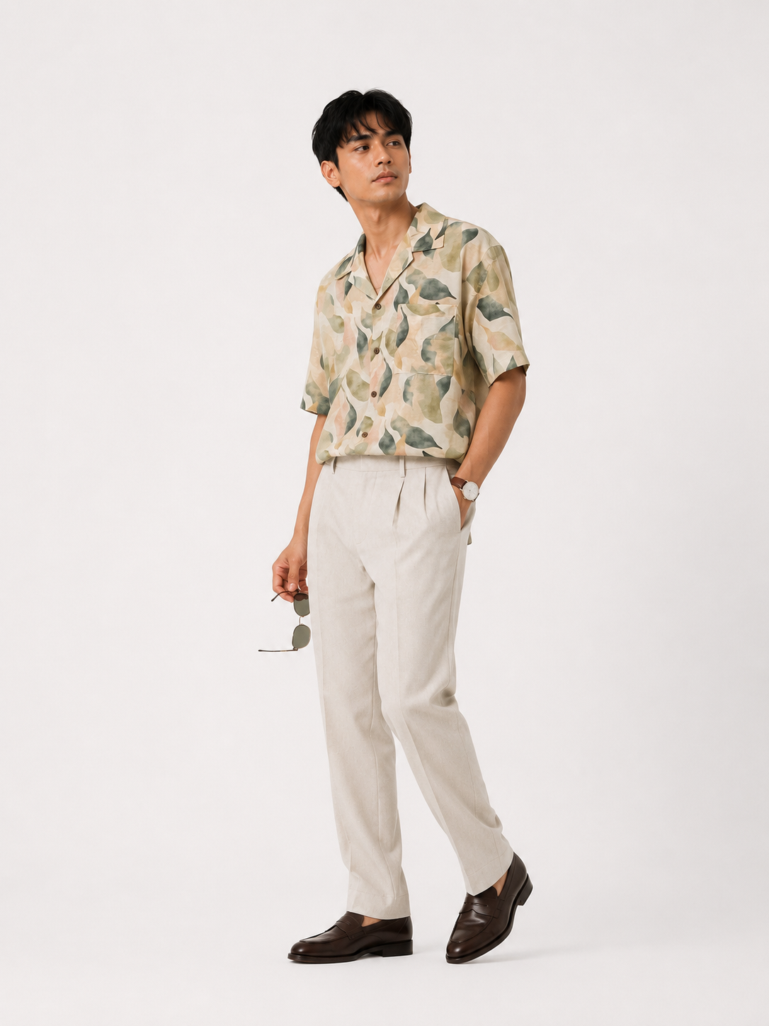 Sage Watercolor Resort Shirt