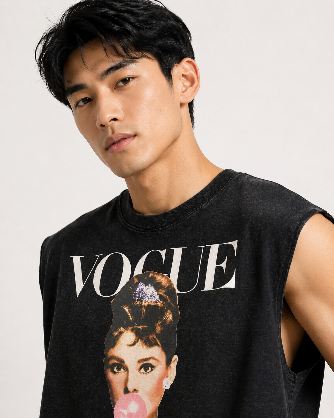 Vogue Bubblegum Cropped Muscle Tee