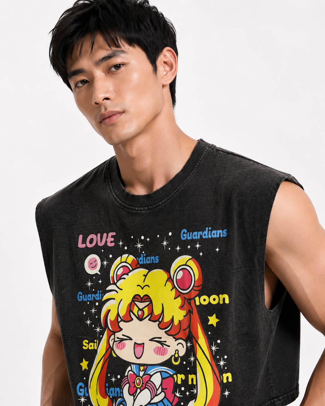 Chibi Sailor Moon Cropped Muscle Tee