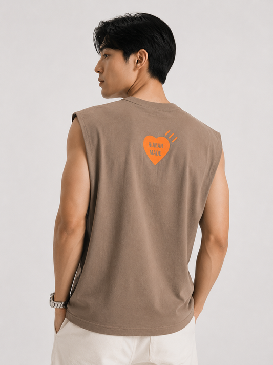 Human Made Duck Taupe Sleeveless Tee