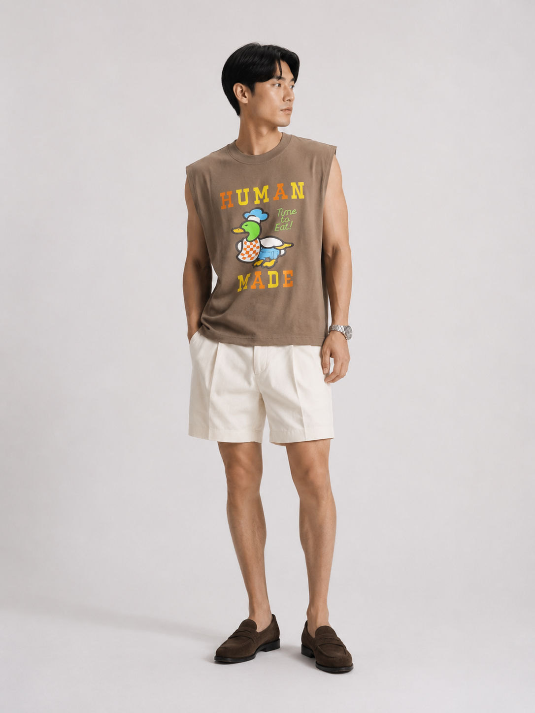 Human Made Duck Taupe Sleeveless Tee