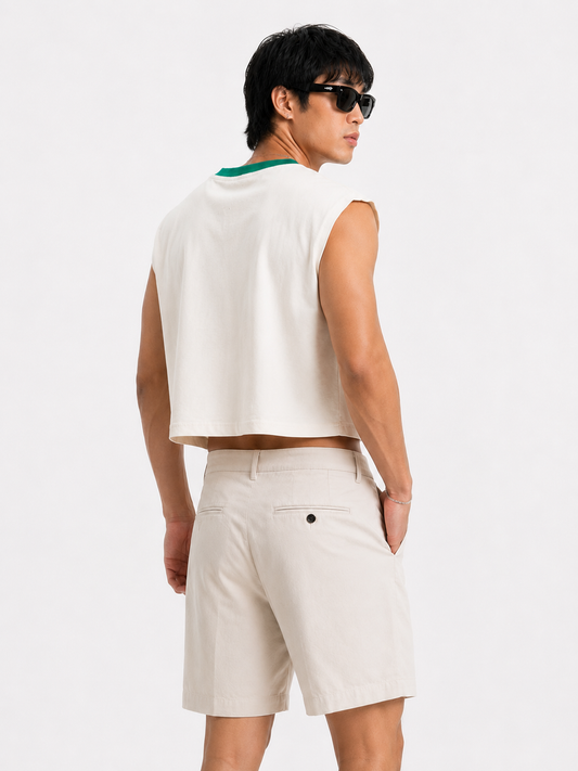Matcha Made in Heaven Green Ribbed Cropped Muscle Tee