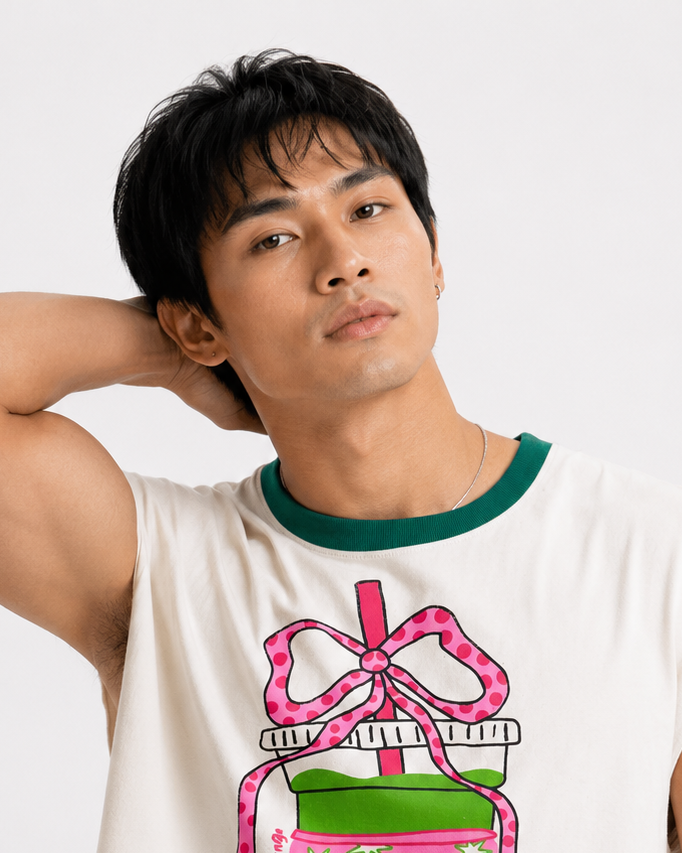 Matcha Made in Heaven Green Ribbed Cropped Muscle Tee