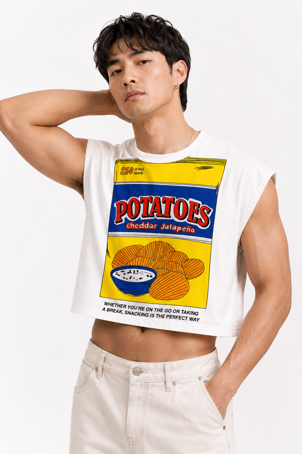 Cheddar Jalapeño Potato Chips Cropped Muscle Tee