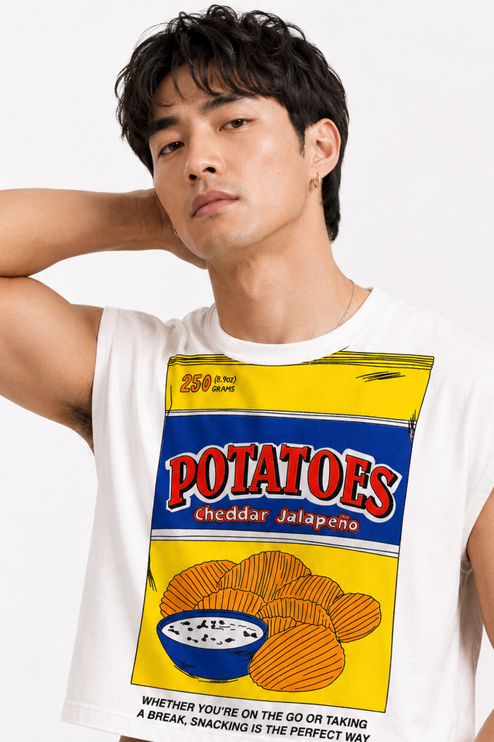 Cheddar Jalapeño Potato Chips Cropped Muscle Tee