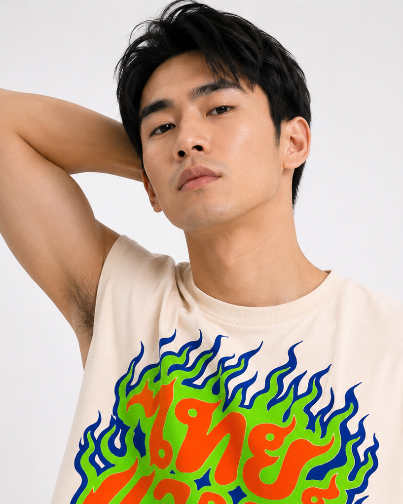 Bangkok Flames Cropped Muscle Tee