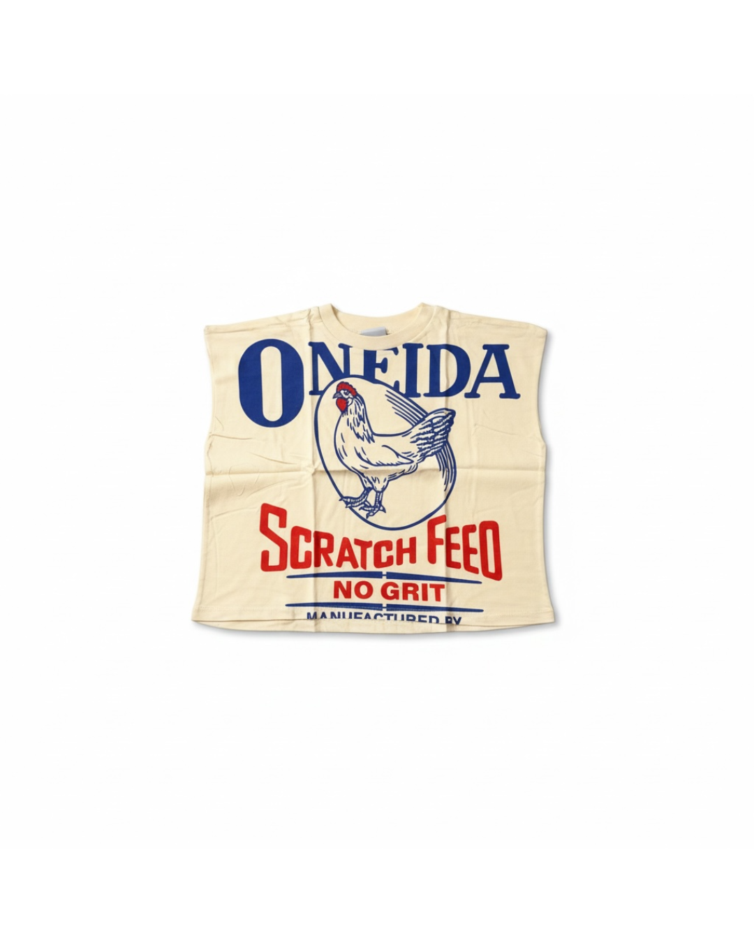 Oneida Vintage Feed Cropped Muscle Tee — Cream