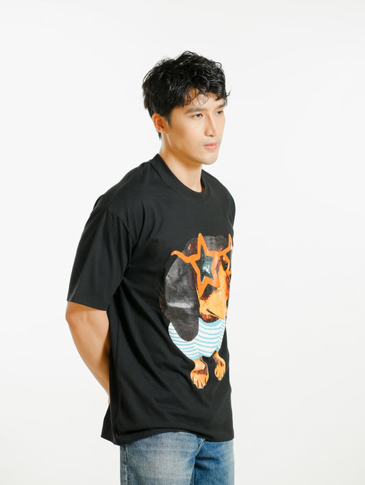 Star Pup Graphic Tee Black