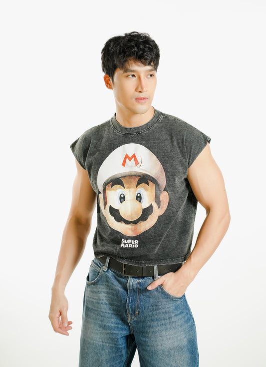 Super Mario Cropped Muscle Tee