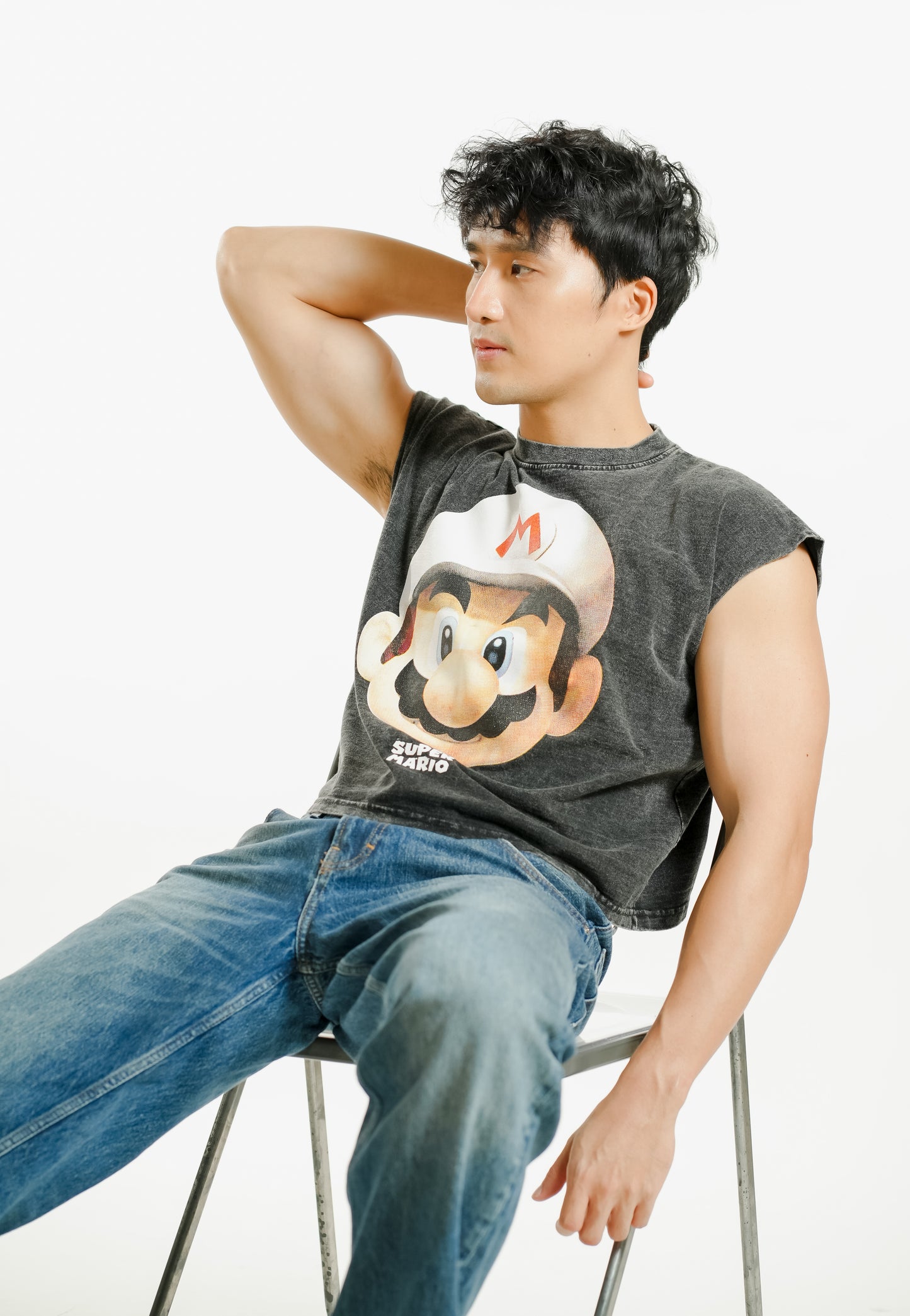 Super Mario Cropped Muscle Tee