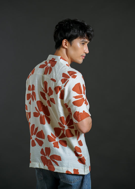 Rust Bloom Camp Collar Shirt