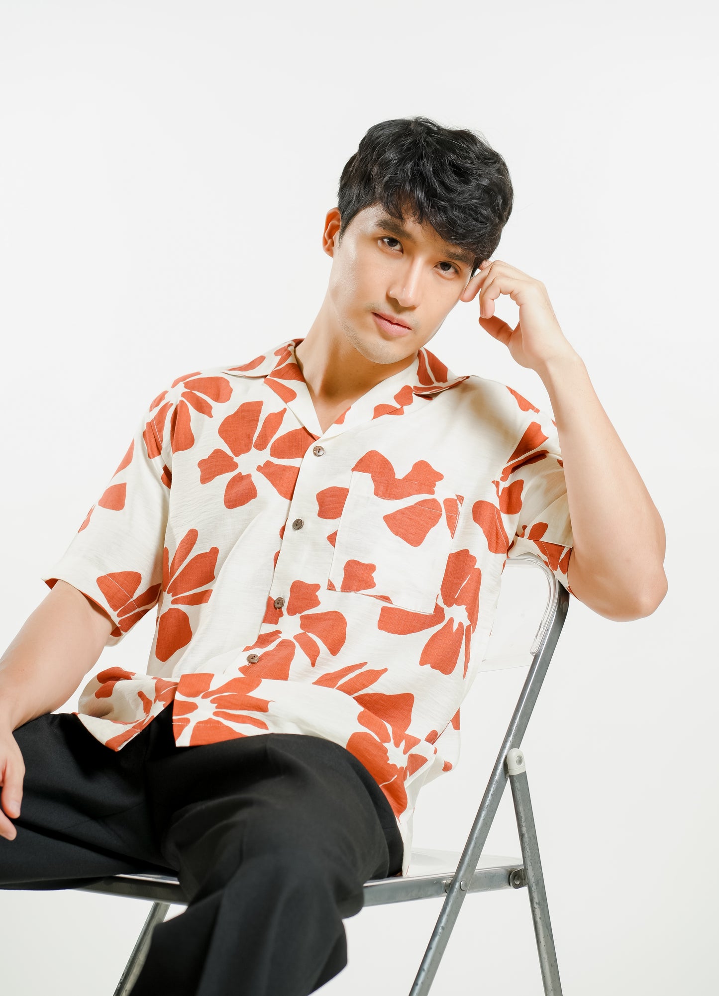 Rust Bloom Camp Collar Shirt