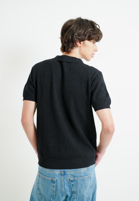Black Classic Knit Polo