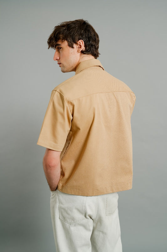 Beige Utility Camp Shirt