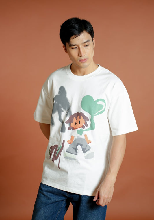 White Character Graphic Tee