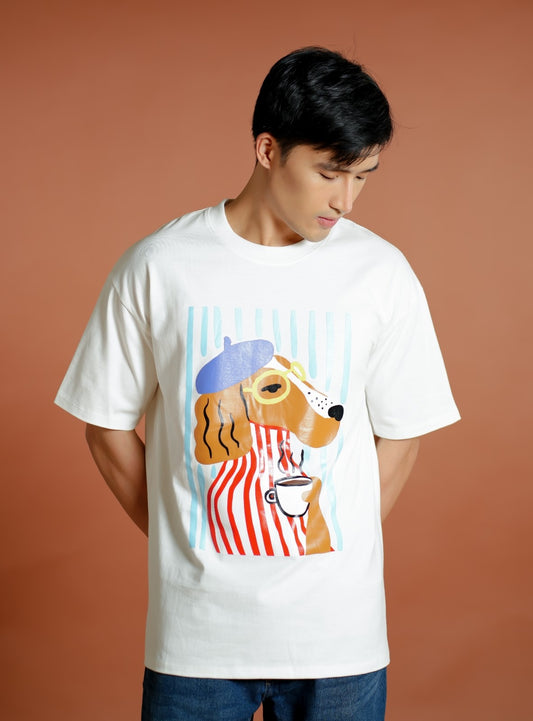 White Café Pup Tee