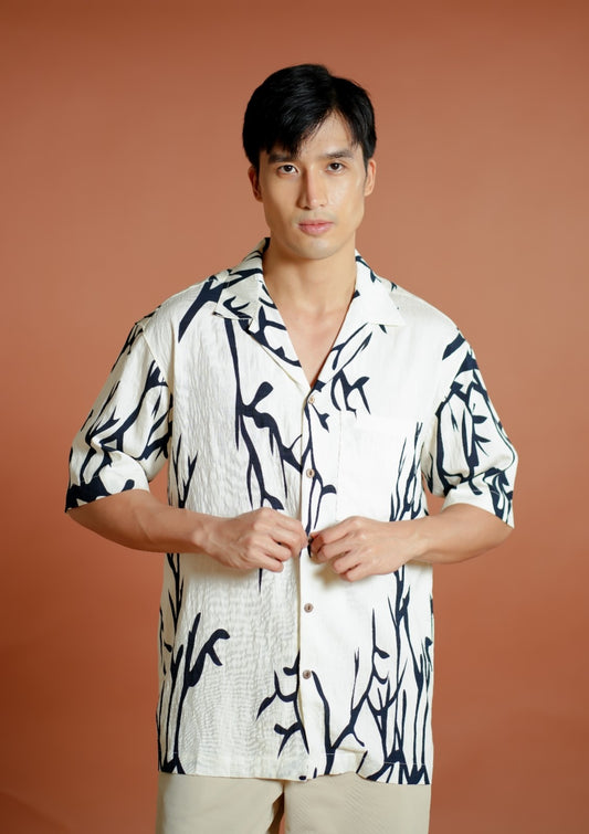 Ivory Branch Cuban Shirt