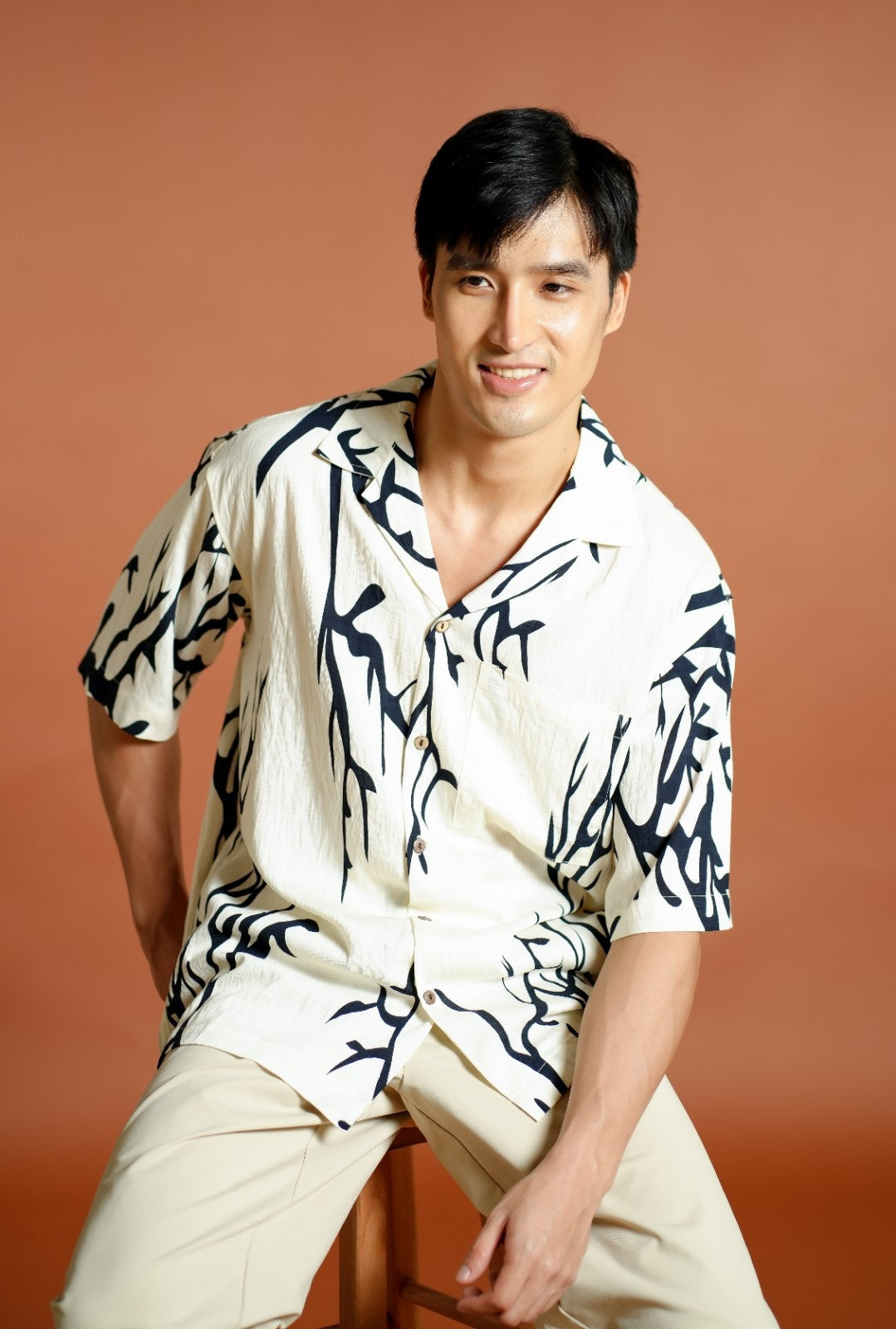 Ivory Branch Cuban Shirt