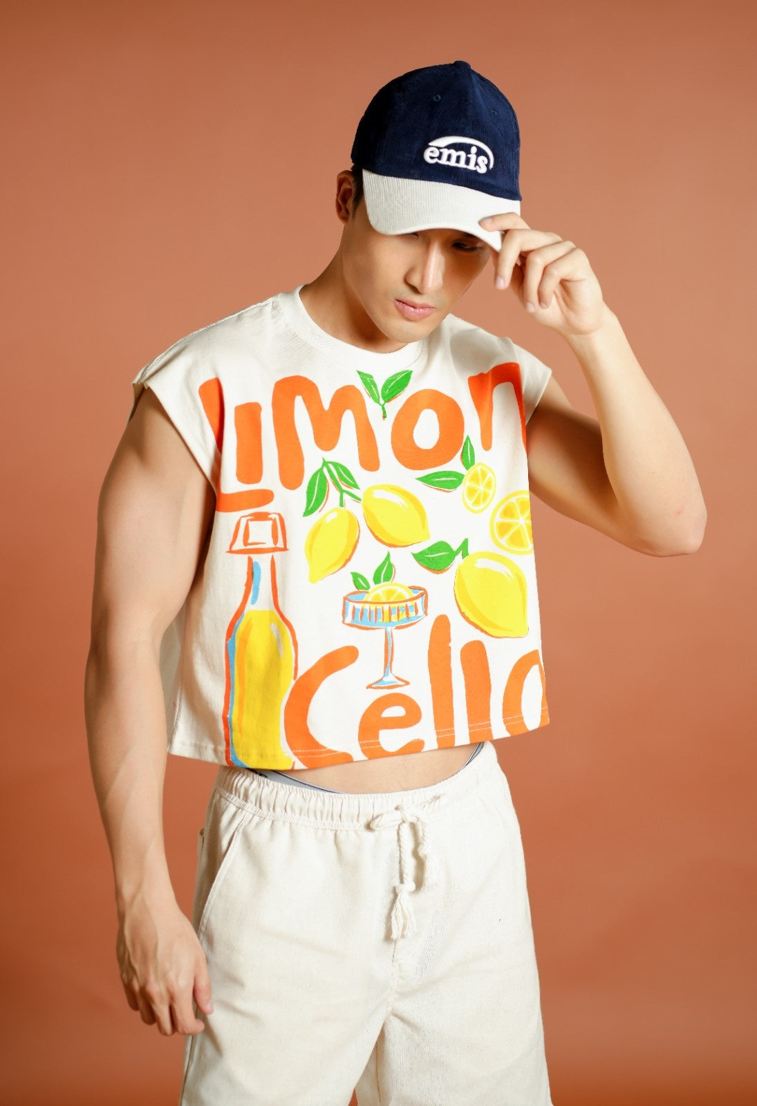 Orange Limoncello Cropped Muscle Tee