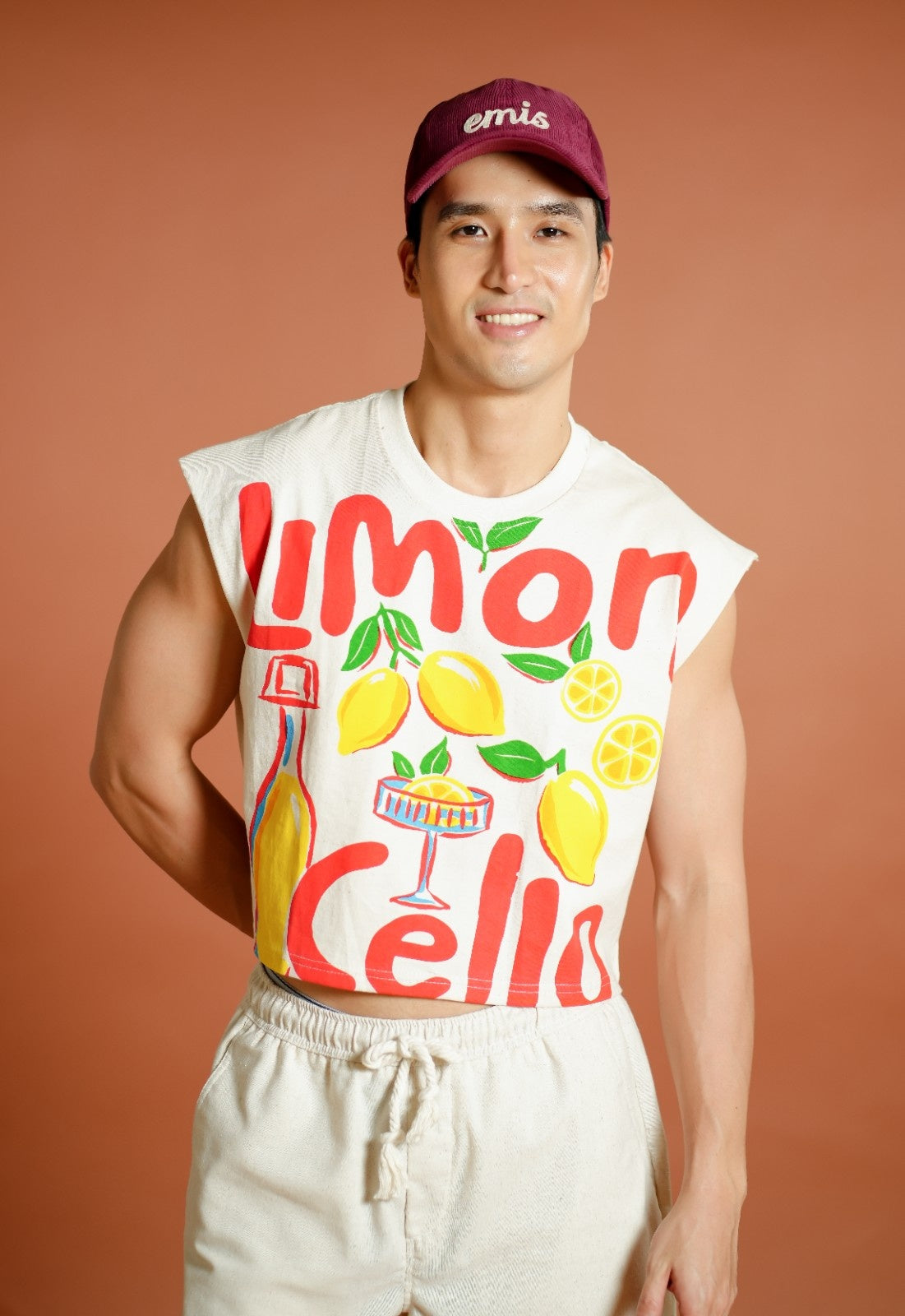 Red Limoncello Cropped Muscle Tee