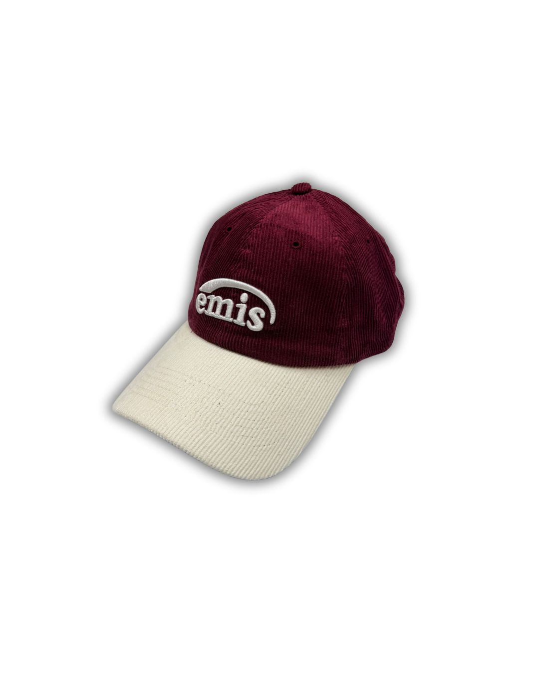 Maroon and Cream Corduroy Emis Cap