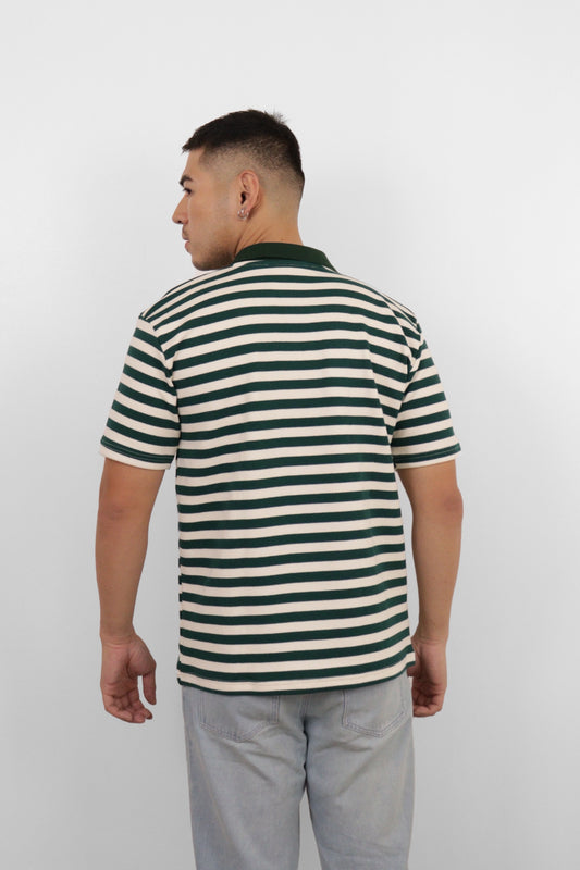 Green Striped Polo