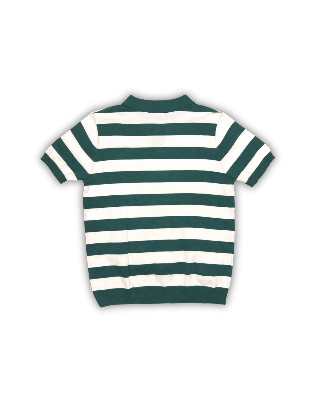 Green & White Bold Stripe Polo