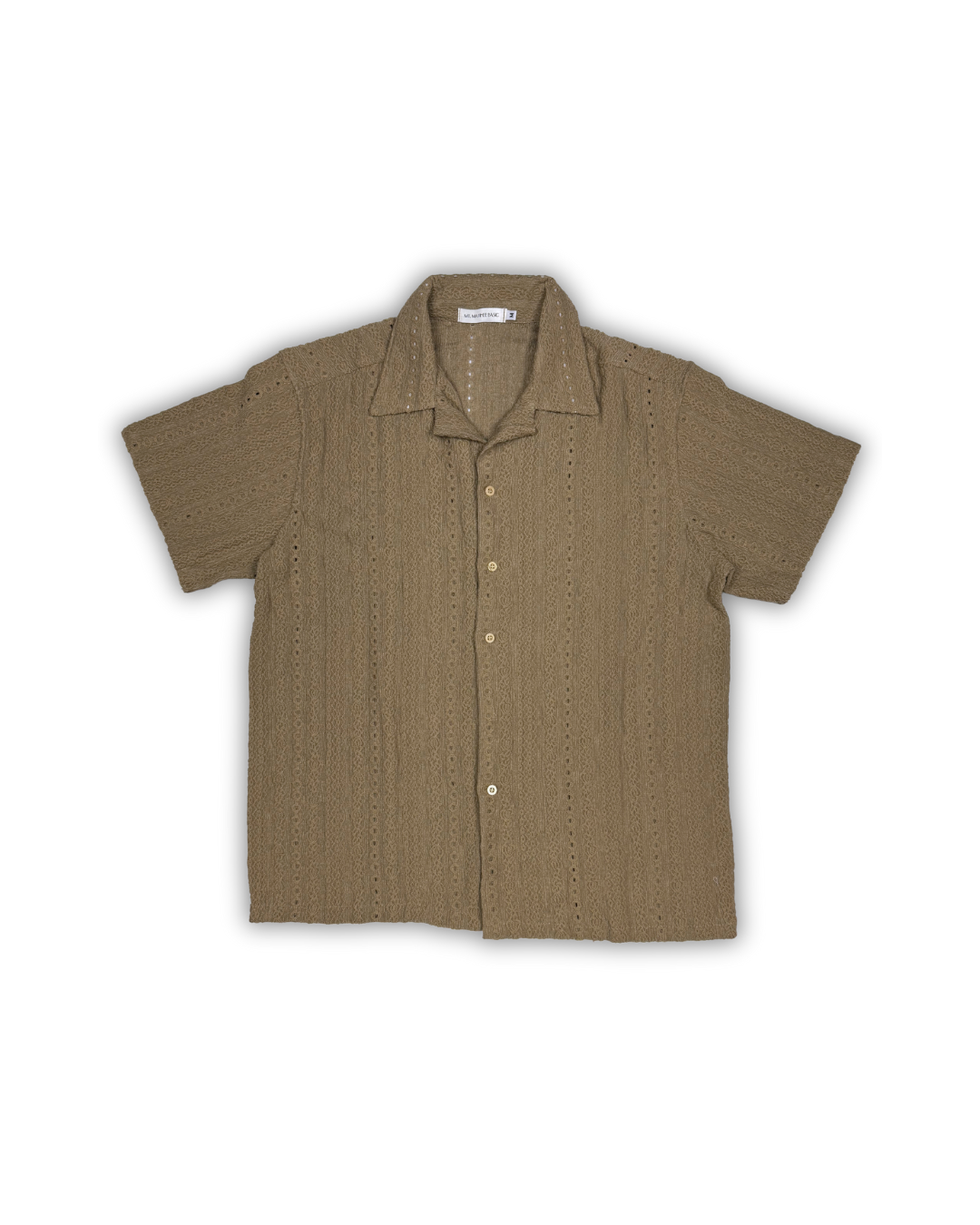 Taupe Textured Camp Shirt