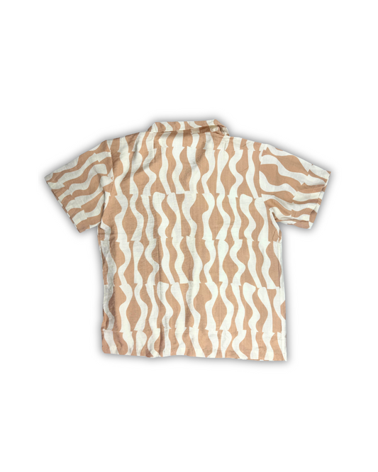 Wave Print Camp Shirt