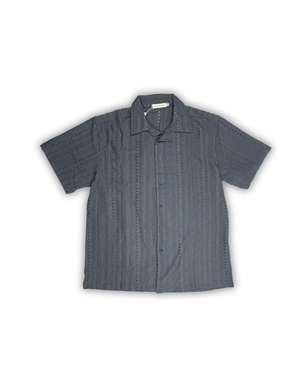 Charcoal Gray Textured Camp Shirt