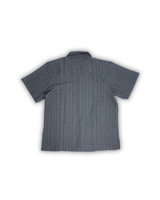 Charcoal Gray Textured Camp Shirt