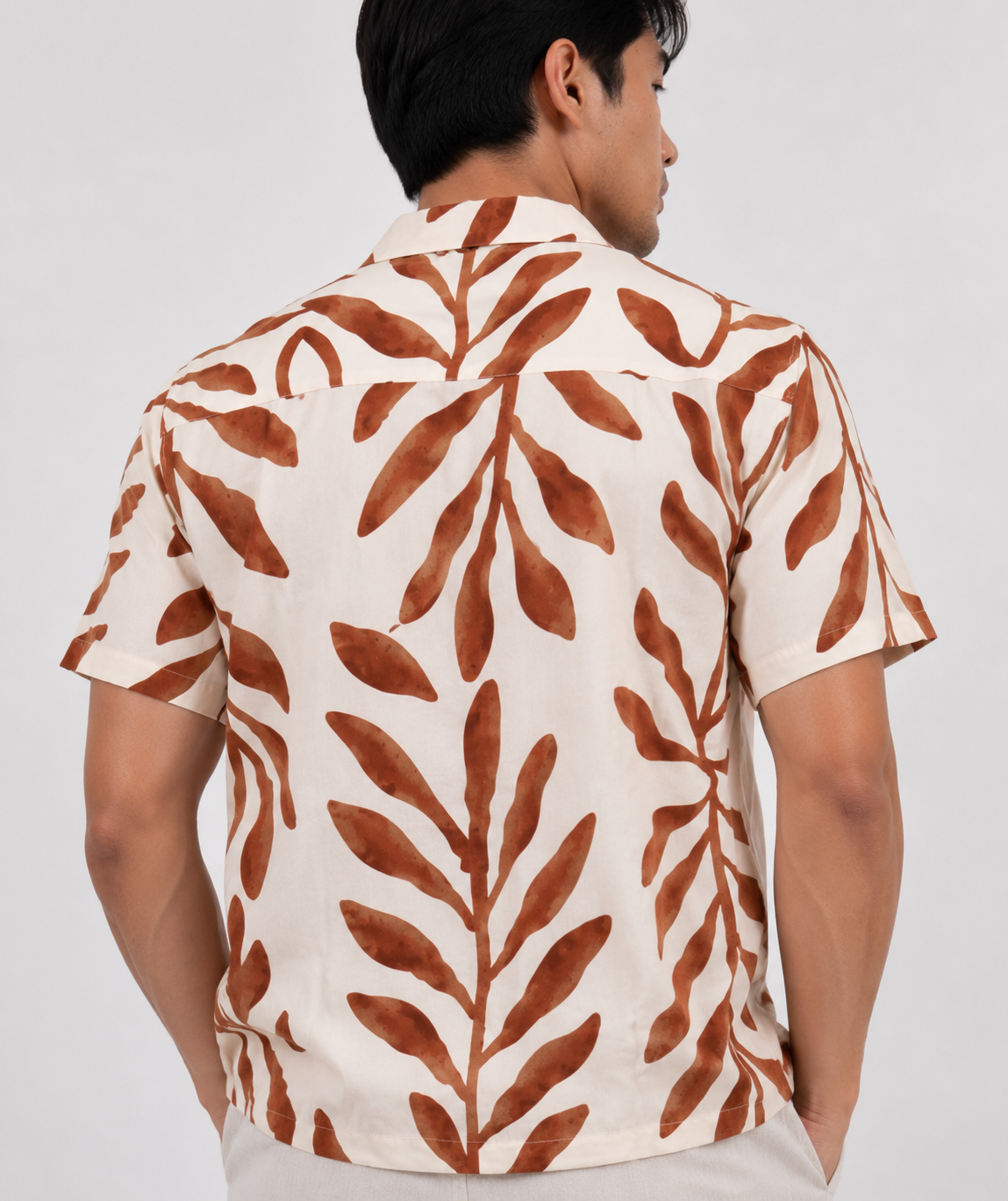Brown Tropic Vine Camp Shirt