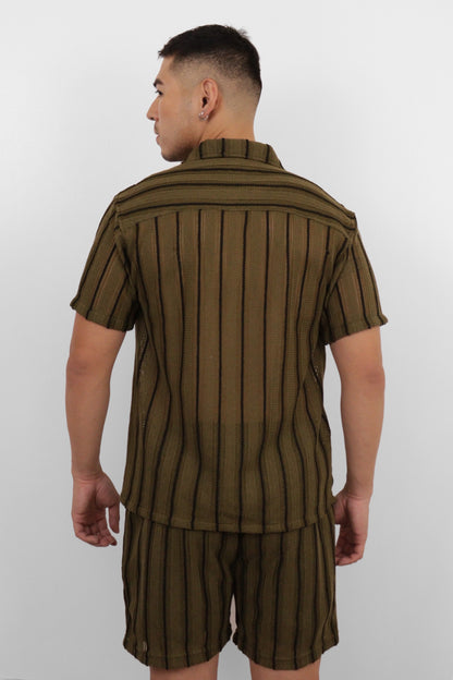 Olive Striped Co-ord Set